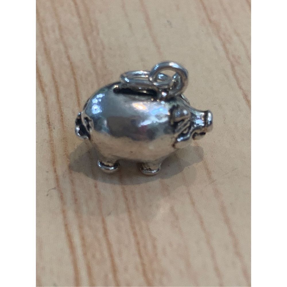 .925 Piggy Bank Sterling Silver Jewelry Charm